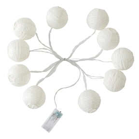 Mainstays Winter White Paper Lantern LED String Lights, 10 ft
