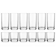 Mainstays Cooler Tennyson Glass Drinkware Set, Clear, 12 Pieces
