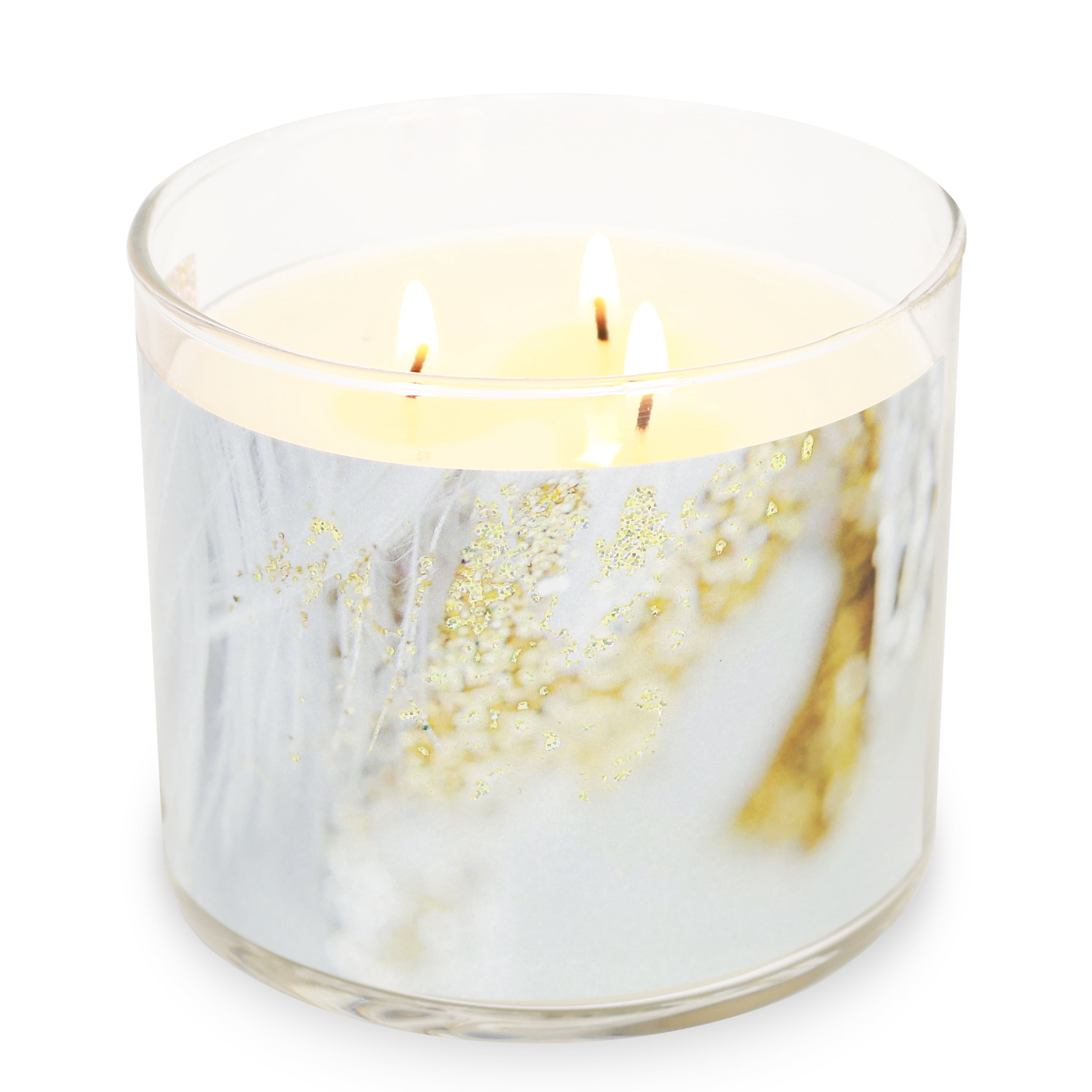 Mainstays Radiant Glow Glitter Juicy Watermelon 3-Wick Candle, 13-Ounce