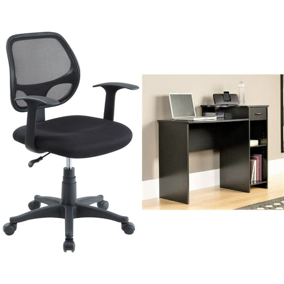 Mainstays mesh office chair with arms, multiple colors & Mainstays Student Desk