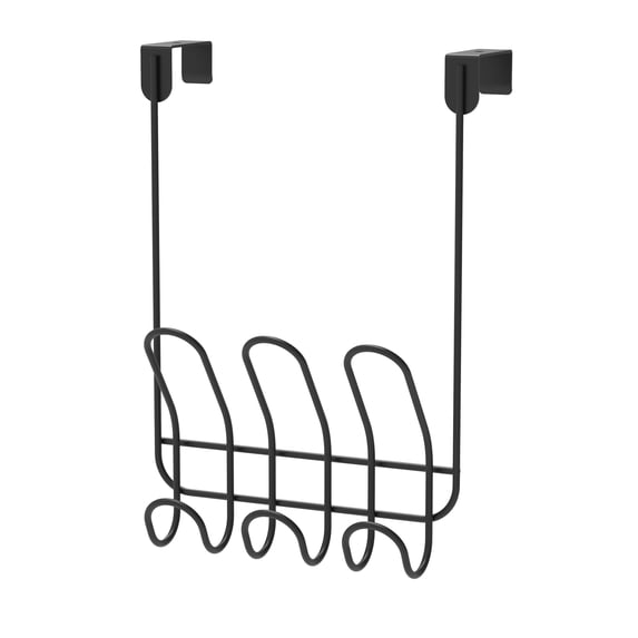 Mainstays Over-the-Door 3-Hook Rack, No Drilling, Black