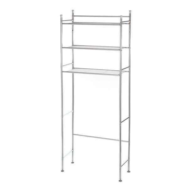 Mainstays over the Toilet Storage, 3Shelf Bathroom Space Saver, Chrome