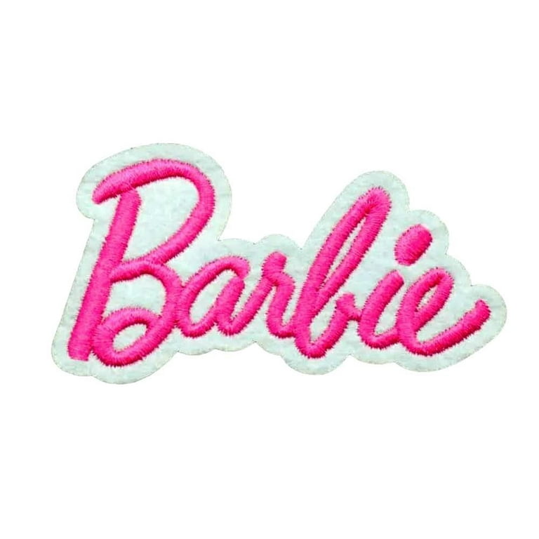 Barbie Name Logo Inches Wide Embroidered Iron On Patch with - Main Image