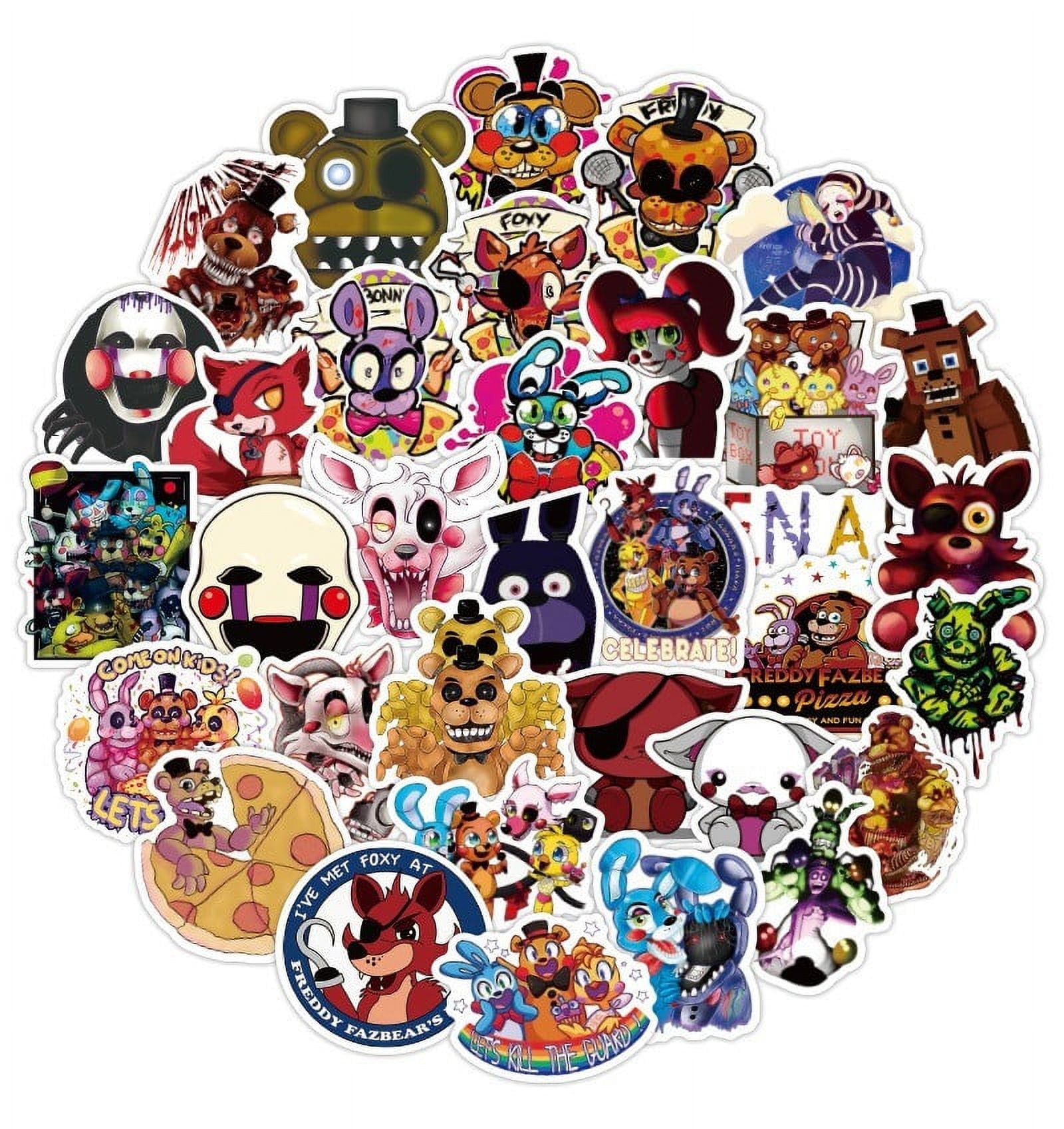Mainstreet Classics Five Nights At Freddy's Permanent Glow in The Dark Assorted Stickers, 50 Count