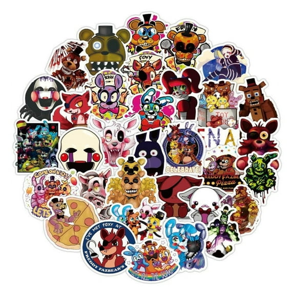 Mainstreet Classics Five Nights At Freddy's Permanent Glow in The Dark Assorted Stickers, 50 Count
