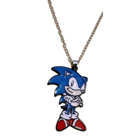 Mainstreet Classics Sonic the Hedgehog Pendant Necklace, Enamel Metal, 1.75 in
