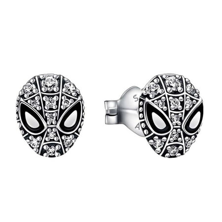 Mainstreet Classics Spiderman Face Mask Metal Stud Earrings