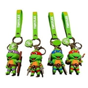 HELLERY Mainstreet Classics Teenage Mutant Ninja Turtles Keychain Keyrings, 4 Pieces