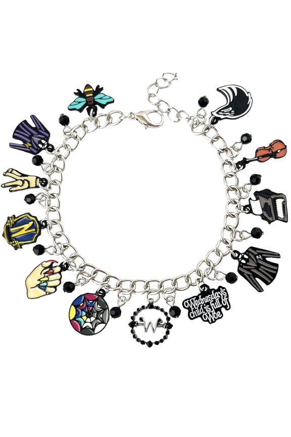 Wednesday Addams Themed Charm Bracelet