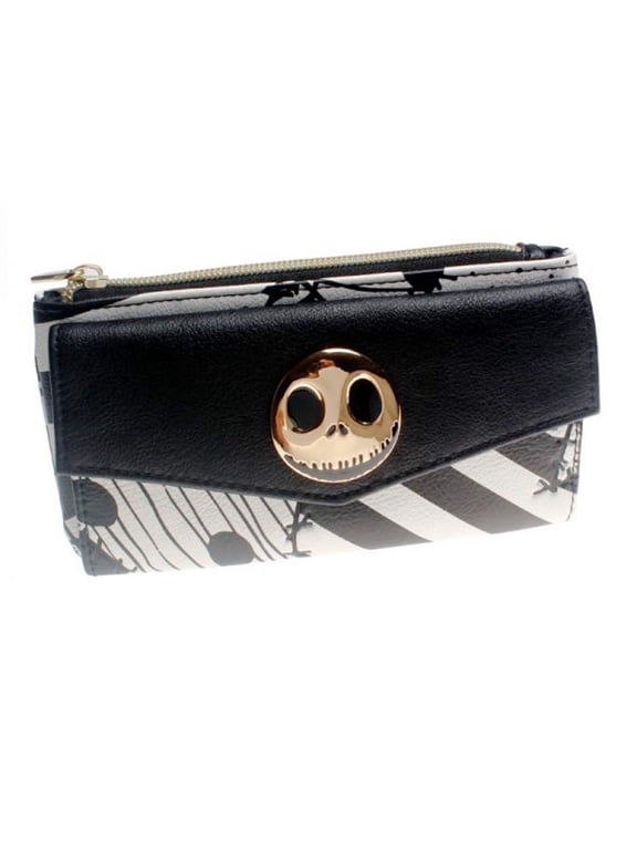 Zip Top Unisex Bifold Wallet, Black