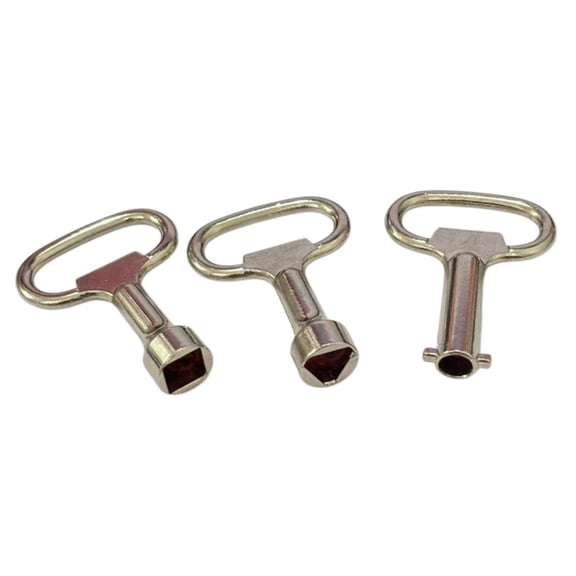 Maintenance Access Tool Set, 3 Utility Meter Wrenches with Triangle Square and Lug Heads for Cabinet Openings, Portable Upkeep Carry