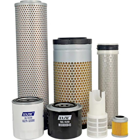 Maintenance Filter Kit AT534507 Compatible with John Deere 30 P 35 P 30G 35G PC4 Compact Excavator Engine Outer Inner Air HYD Oil Fuel Filter FYD00001540R FYD00000374 MIU800645 4294130 AT308568