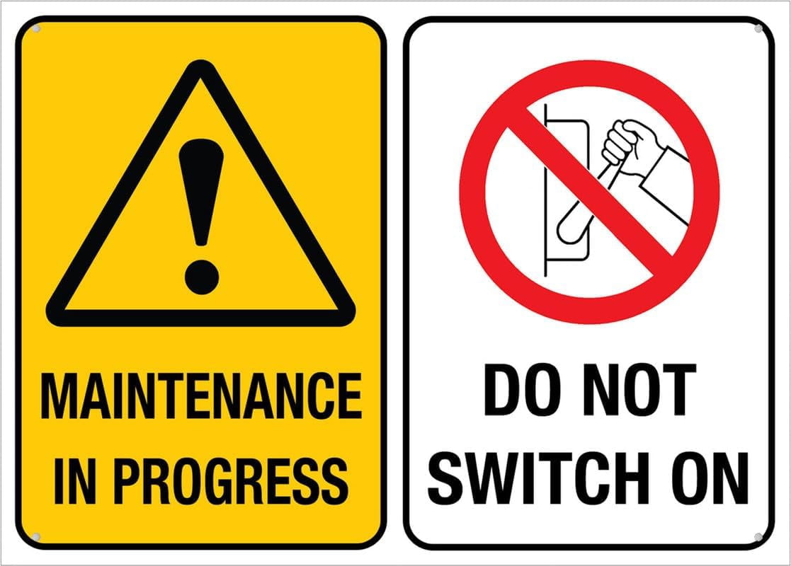 Service In Progress Maintenance In Progress Do Not Switch On Outdoor Uv Printed Rust Free ...