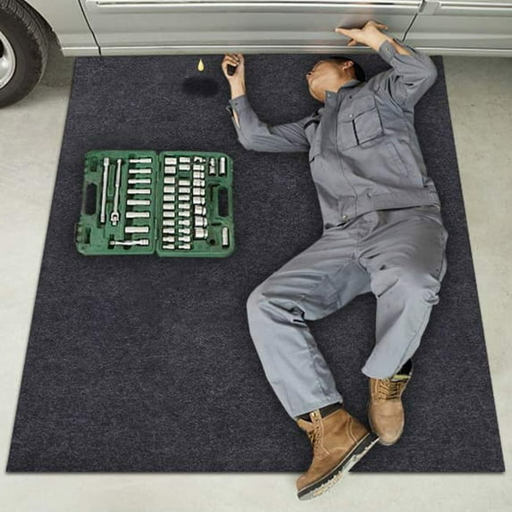 Maintenance Mat For Under Car Or Equipment, Soft Comfortable Absorbent Waterproof Reusable Washable Floor Cleaning Mat 36X60 Inches