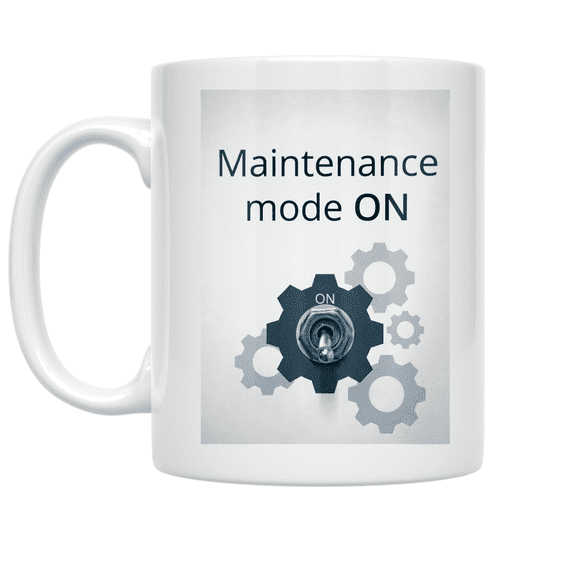 Maintenance Mode ON Toggle Switch Design - Workplace Professional - 11 oz Ceramic Coffee Mug