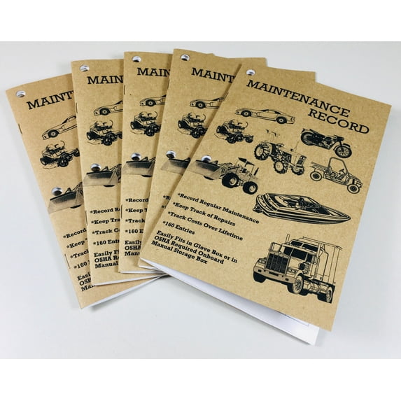 Maintenance Record Service Repair History Book, 5Pk Auto Boat Truck Tractor Car
