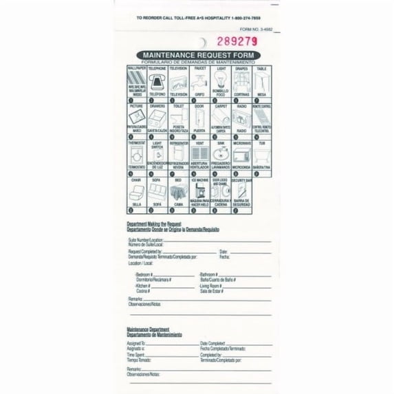 Maintenance Request Form - Pack of 500