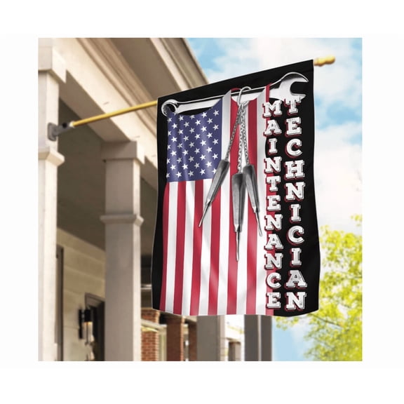 Maintenance Technician American Flag, Maintenance Technician Usa Patriotic Flag 12x18 POLE NOT INCLUDED Garden Flag