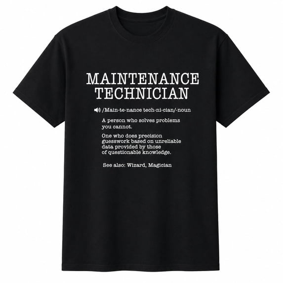 Maintenance Technician Definition Graphic T-Shirt, Unisex Classic Fit Tee