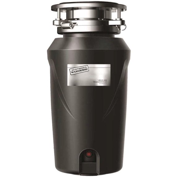 Maintenance Warehouse 405750 Model US-MW5-50-NC Garbage Disposal; 0.5 Horsepower; Direct Wire; 2600 RPM Motor; Stainless Steel Impellers; Removable Splash Guard, 120V, 60Hz; 4.5A