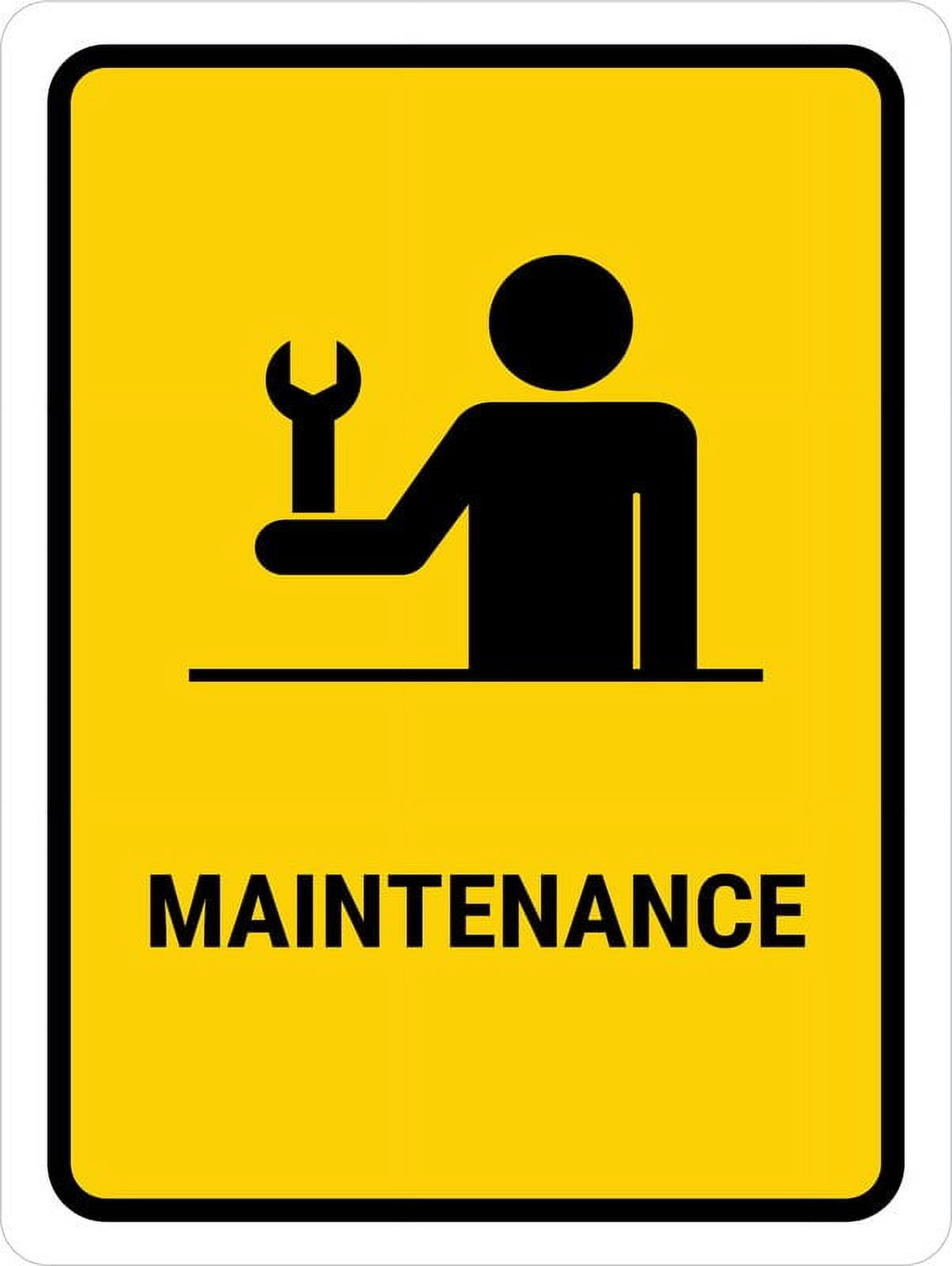 Maintenance Yellow Sign Safety Restriction Alert Attention Caution ...