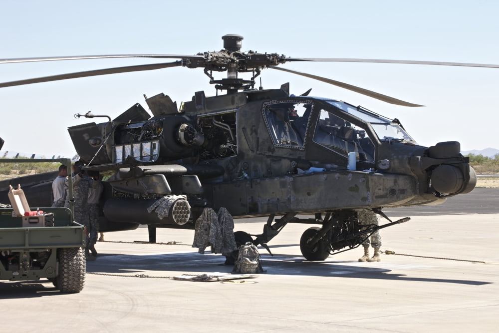 Maintenance being conducted on an AH-64D Apache Longbow Canvas Art - Terry MooreStocktrek Images (18 x 12)