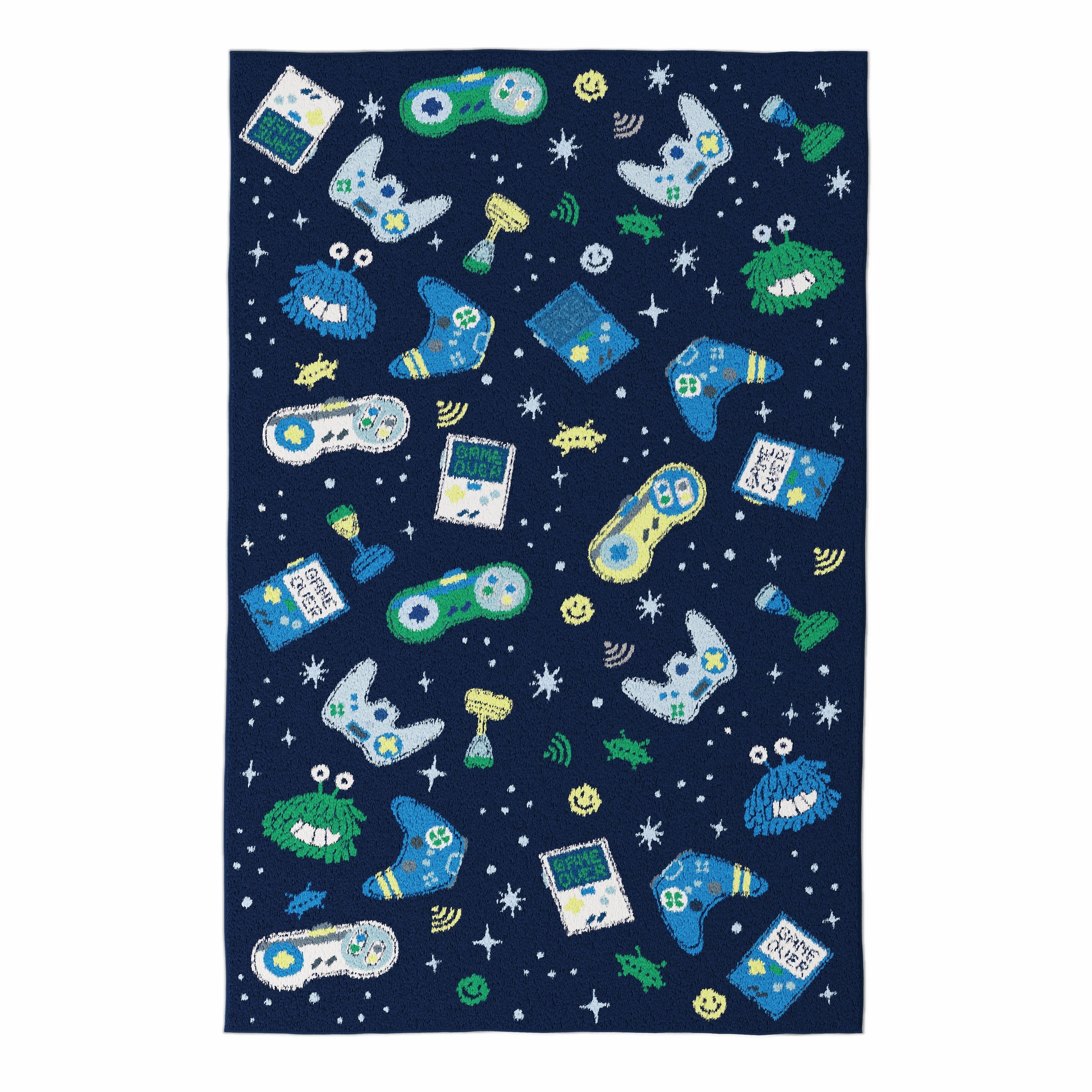 Mainstays Kids Game On Blue Green Indoor Area Rug, 3'x4'x8"