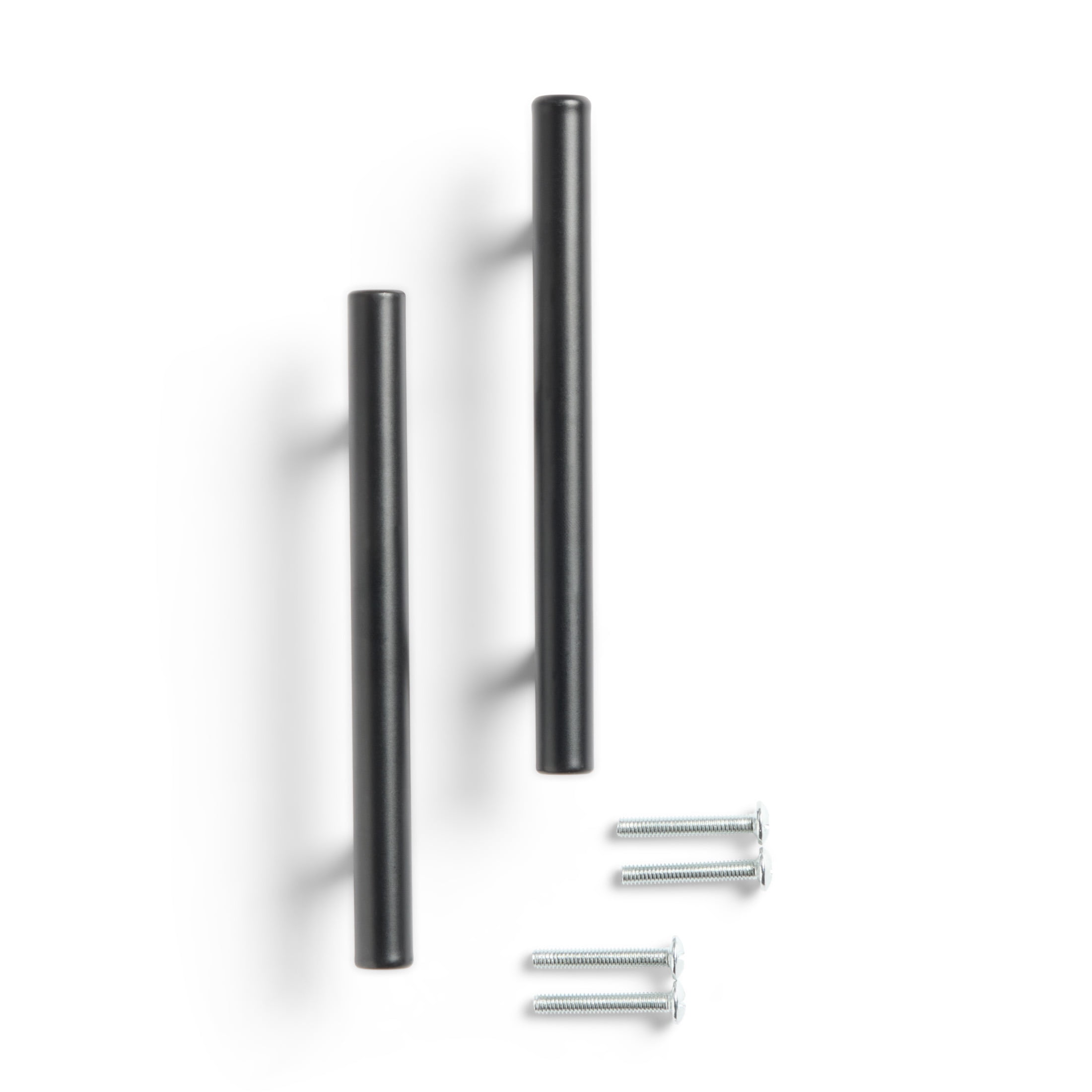 Mainstays 3-Inch Matte Black Bar Cabinet Pulls for Kitchen Cabinets and Drawers, Hardware Included, 2 Pack