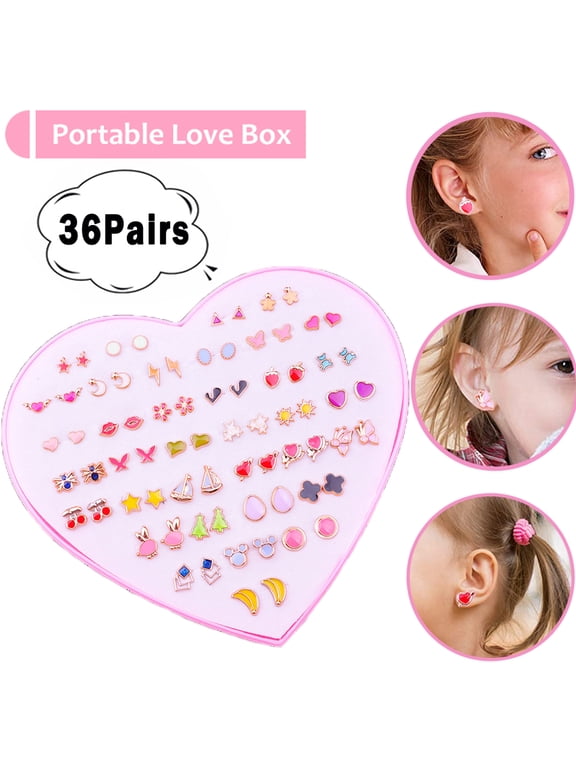 Colorful Animal Earrings Set, Hypoallergenic Stud Earrings, 36 Pack