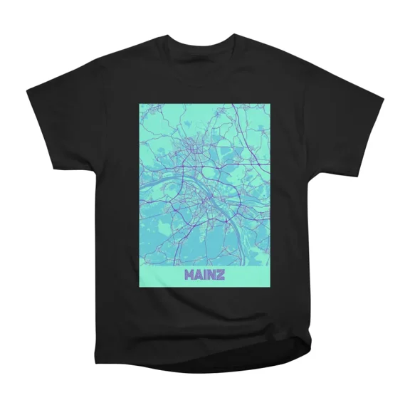 Mainz Germany Galaxy City Map T-Shirt Tee Gift For Him Merch For Her Apparel For Friend