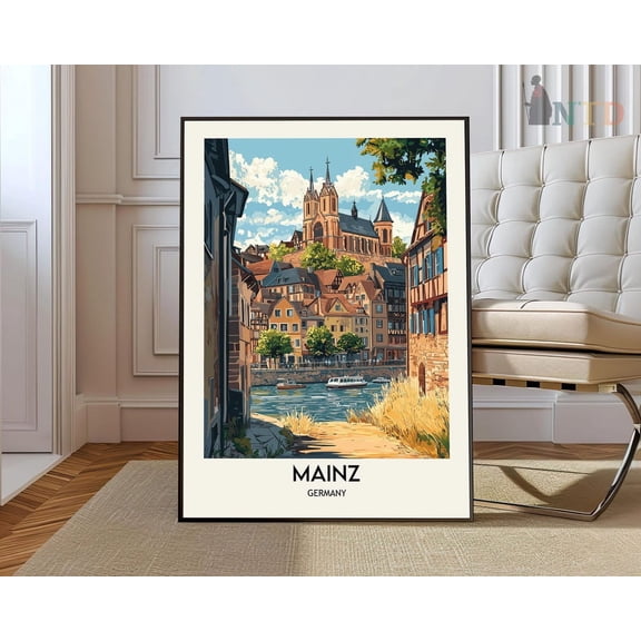 Mainz Germany Rhine River Poster Unframed Paper Print