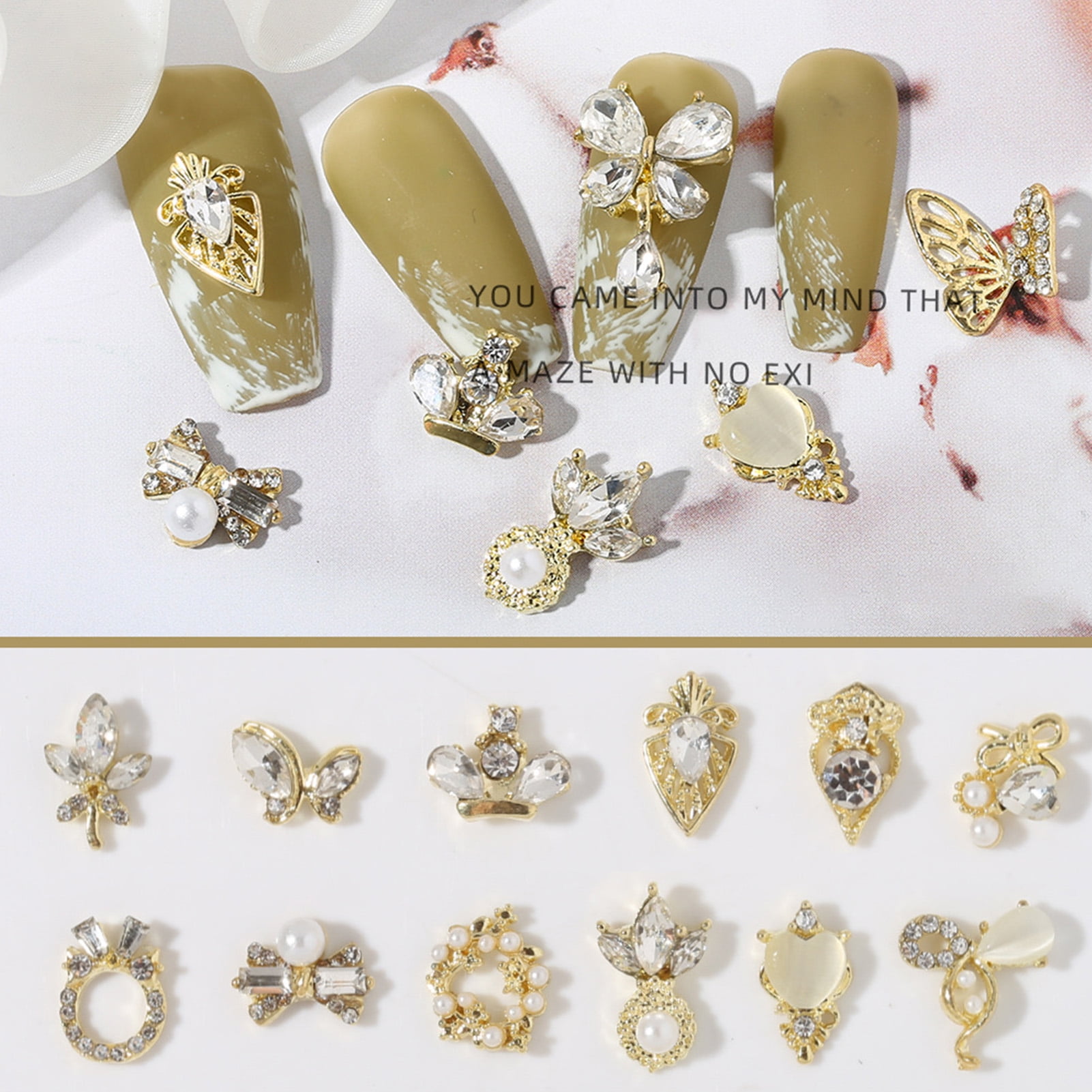 Mairbeon 10Pcs Manicure Decor Threedimensional Shining Stunning Visual
