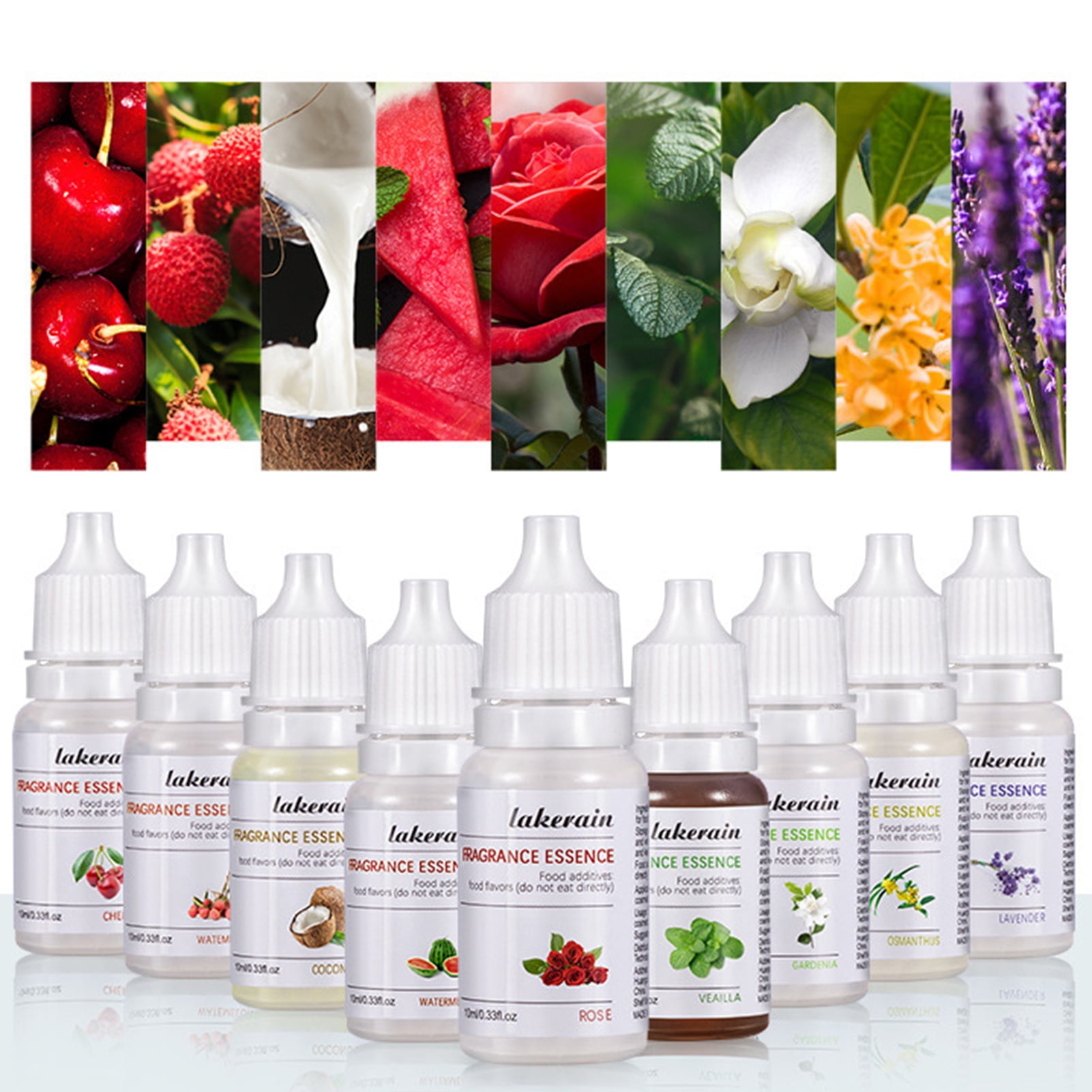 Fruit Flower Sents Drops Natural Flavor Essence for Lip Gloss Base Lipgloss  DIY Safe Fragrance Flavoring Essential oil