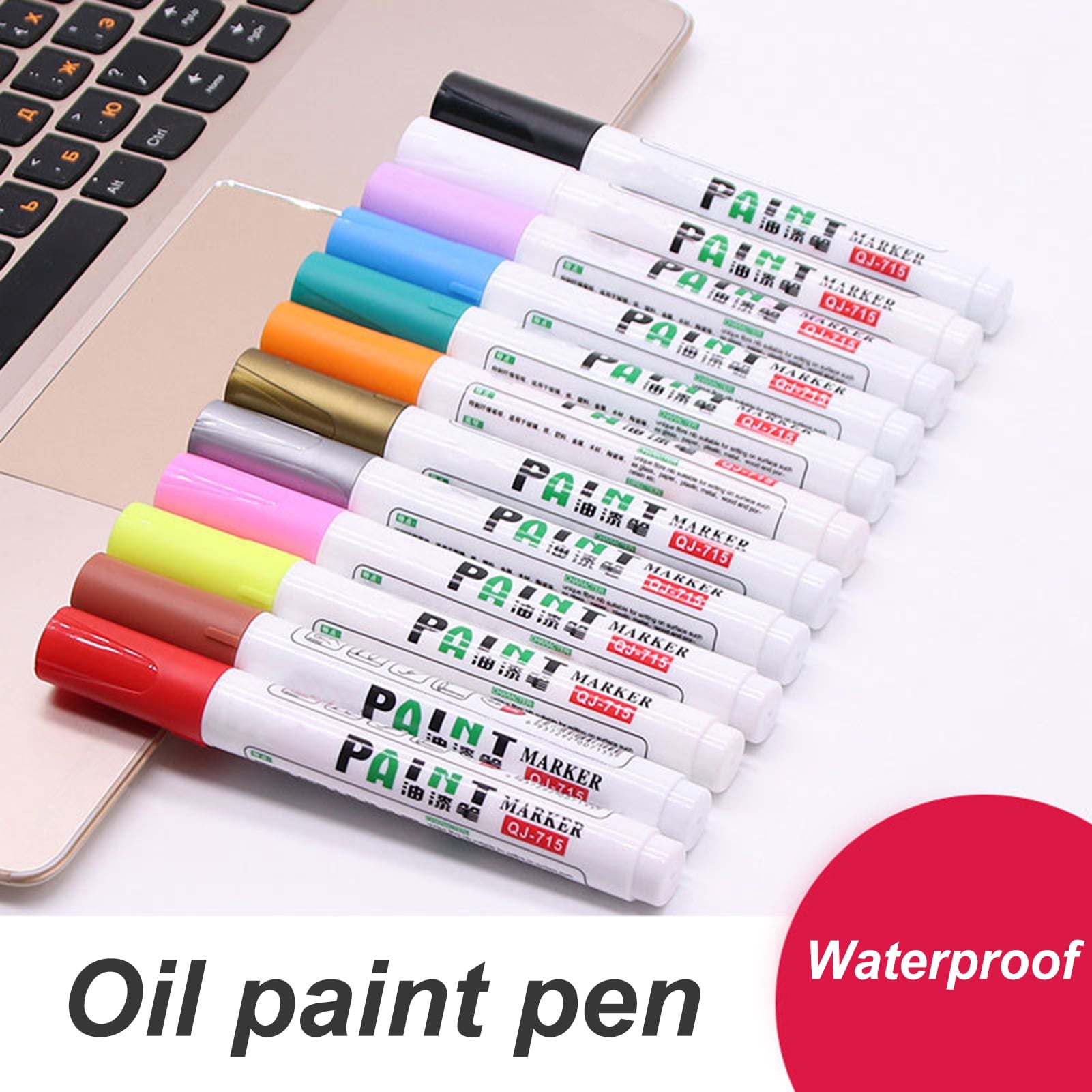 Mairbeon 12Pcs Fill Paint Pen Faderesistant Easy to Color Does Not