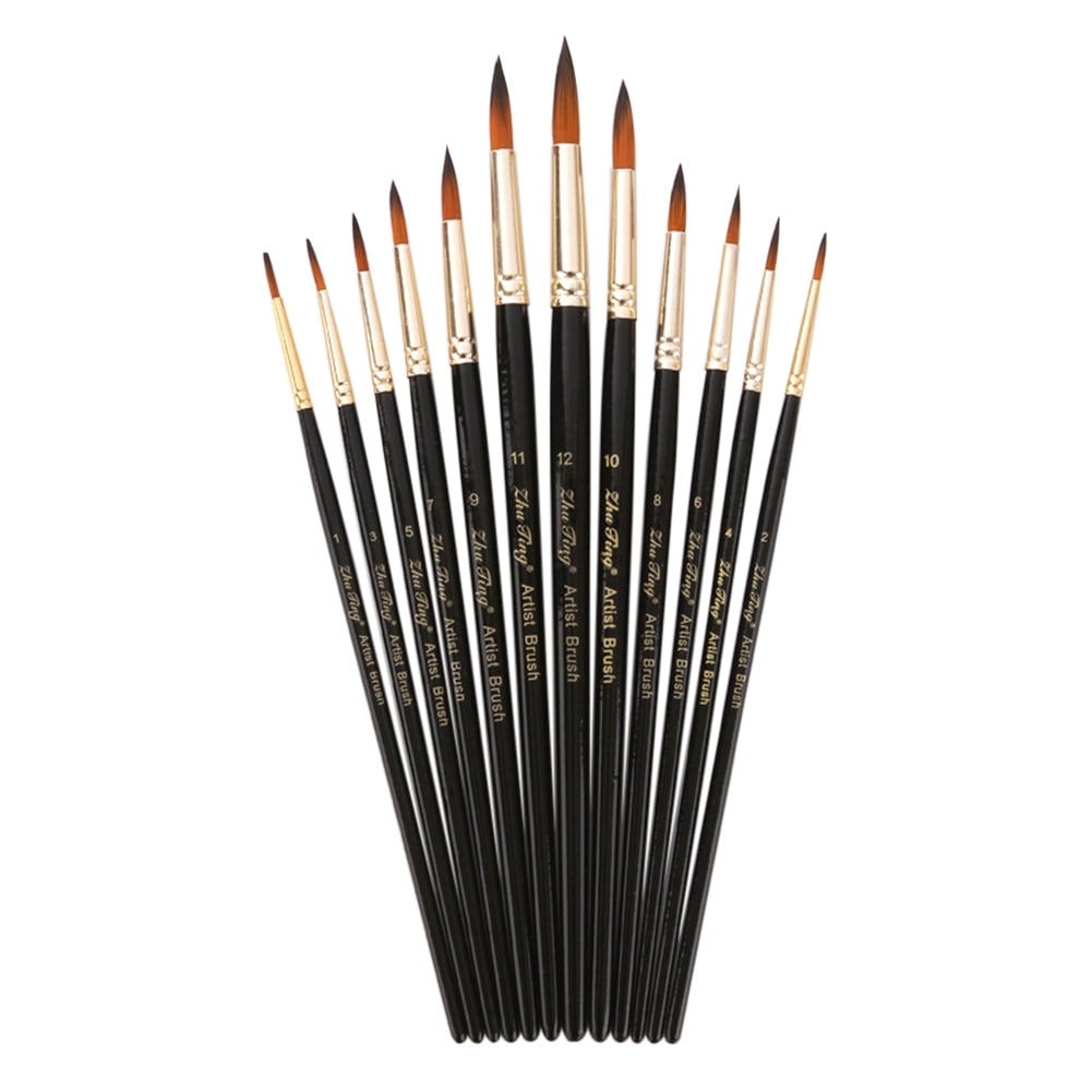 Mairbeon 12Pcs/Set Professional Artist Paint Brush Acrylic Watercolor