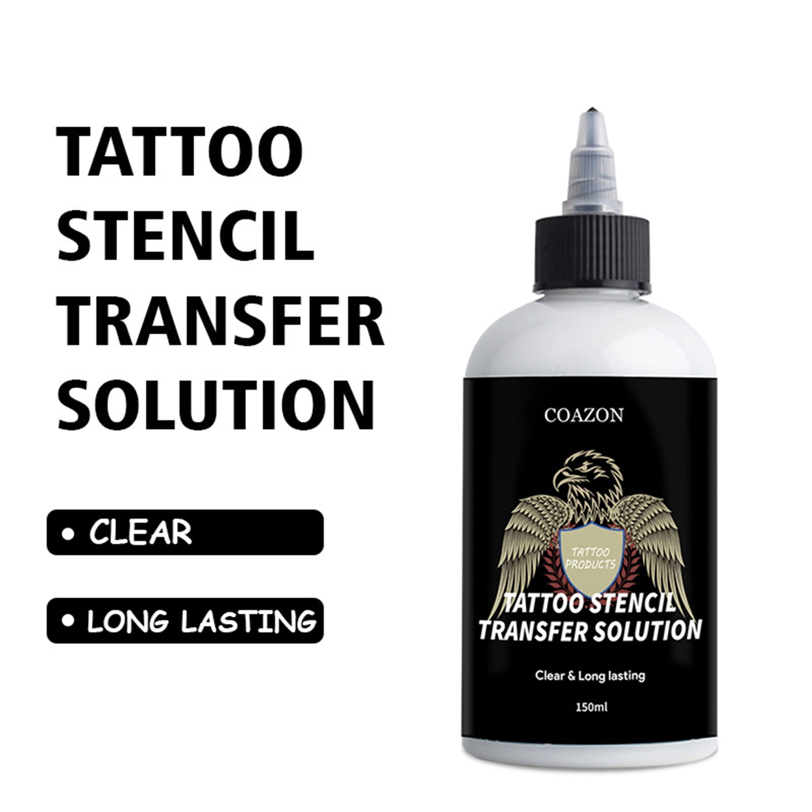 Essential Values Tattoo Transfer Gel Solution (8 fl oz) Tattoo Stencil Gel for Sharp, Dark & Clean Stencils - Tattoo Transfer Liquid Designed to Last All Day