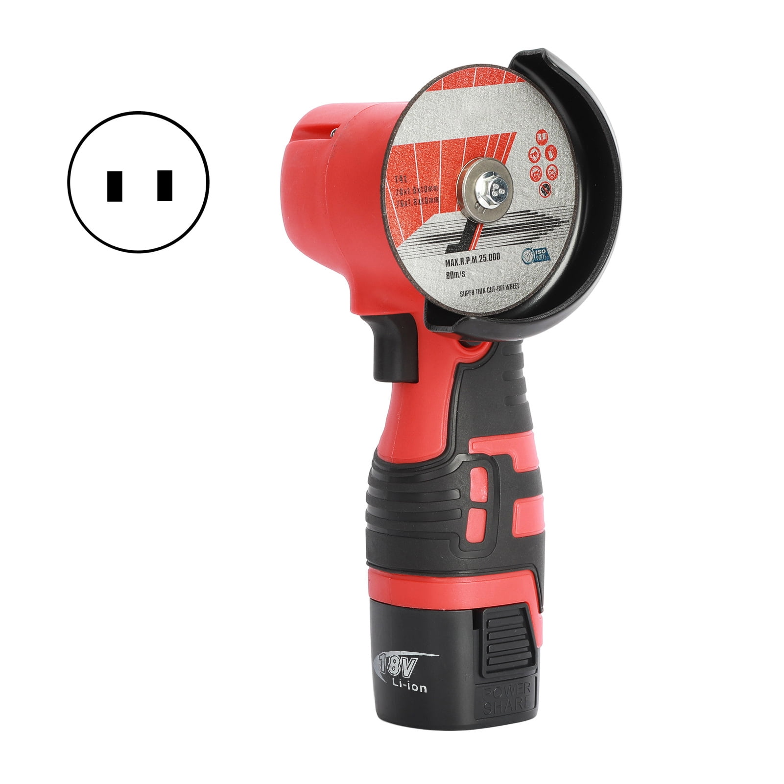 Mairbeon 18V Mini Angle Grinder Powerful Motor High Speed Non-Slip Handle Battery-operated Low Noise 550W Electric Polishing Machine Cordless Cutter Factory Supplies