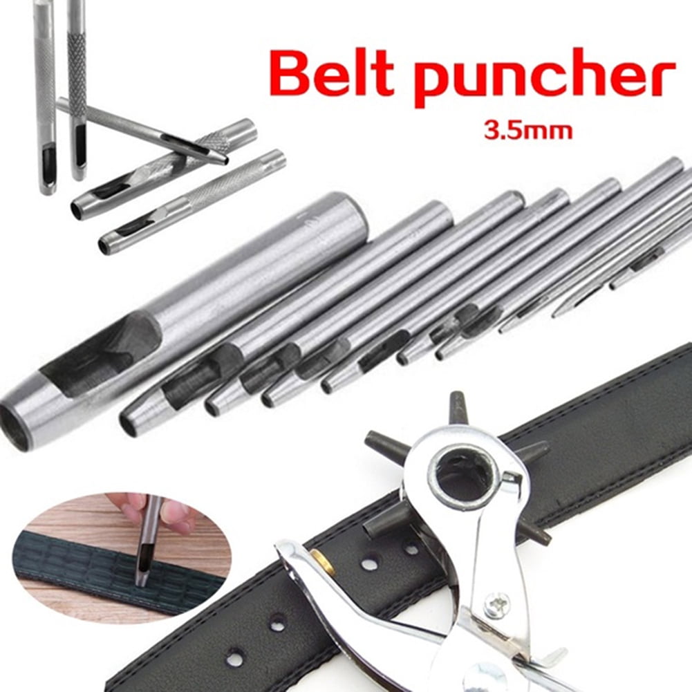 Mairbeon 1Pc 3.5mm Steel Hollow Leather Belt Round Hole Puncher DIY Punch Drilling Tool