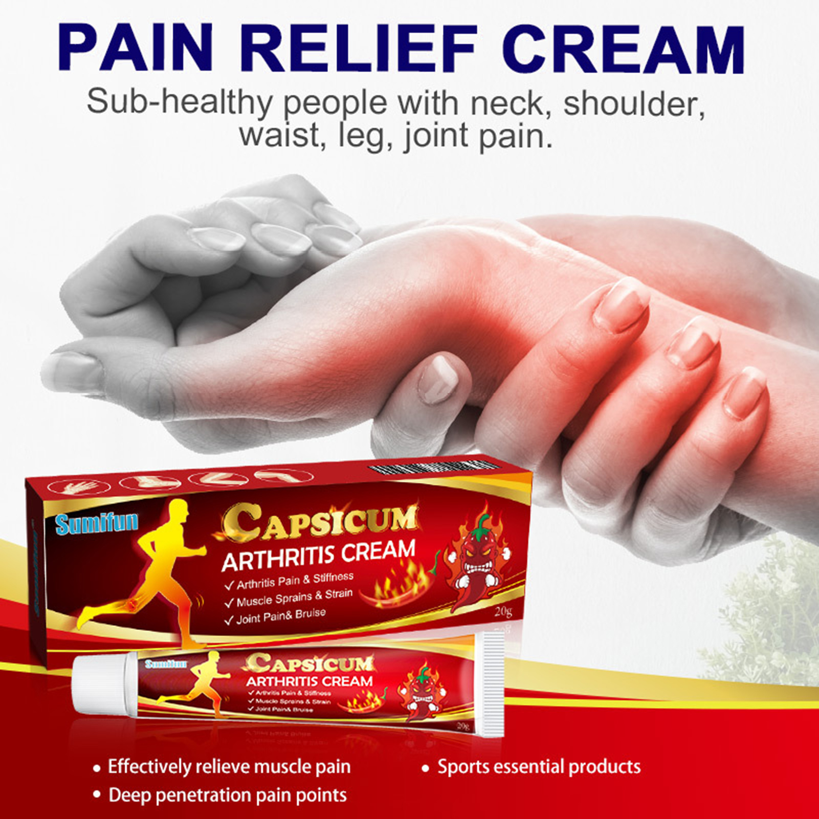Mairbeon 20g Pain Relief Cream Mild to Skin Reduce Muscle Tension