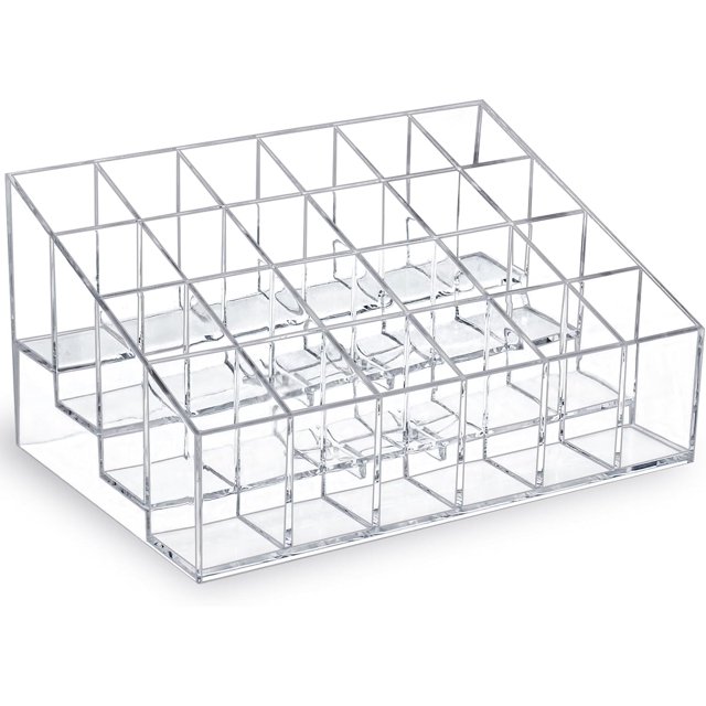 Mairbeon 24 Grids Lipstick Storage Organizer, Clear Plastic
