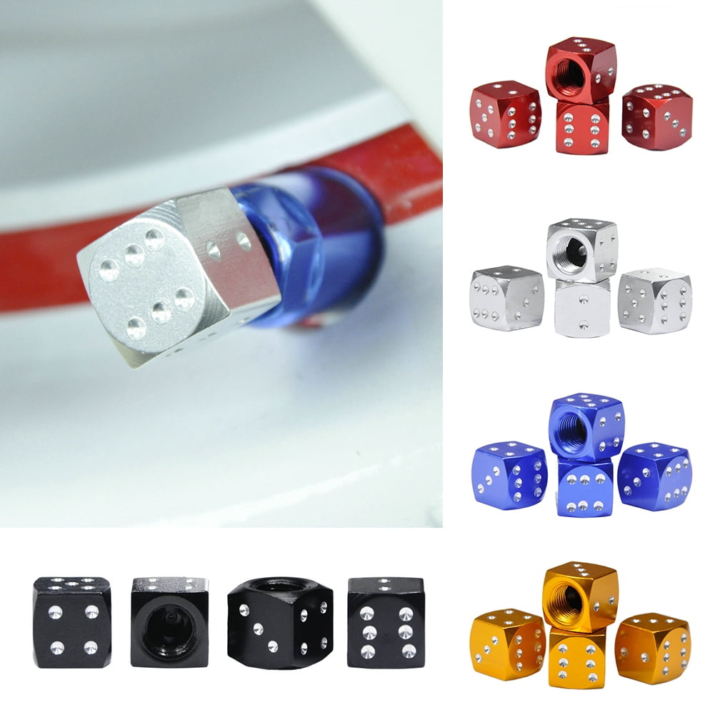 Mairbeon 4Pcs Dice Design Dust Valve Caps Motorcycles Electric Cars ...