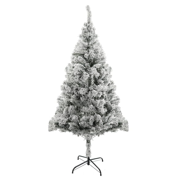 Mairbeon 5FT Flocked Artificial Christmas Tree,Snow Flocked Xmas Tree,Winter Christmas Party Decoration, Christmas Tree in the Snow Reinforced Metal Base Easy to Assembly
