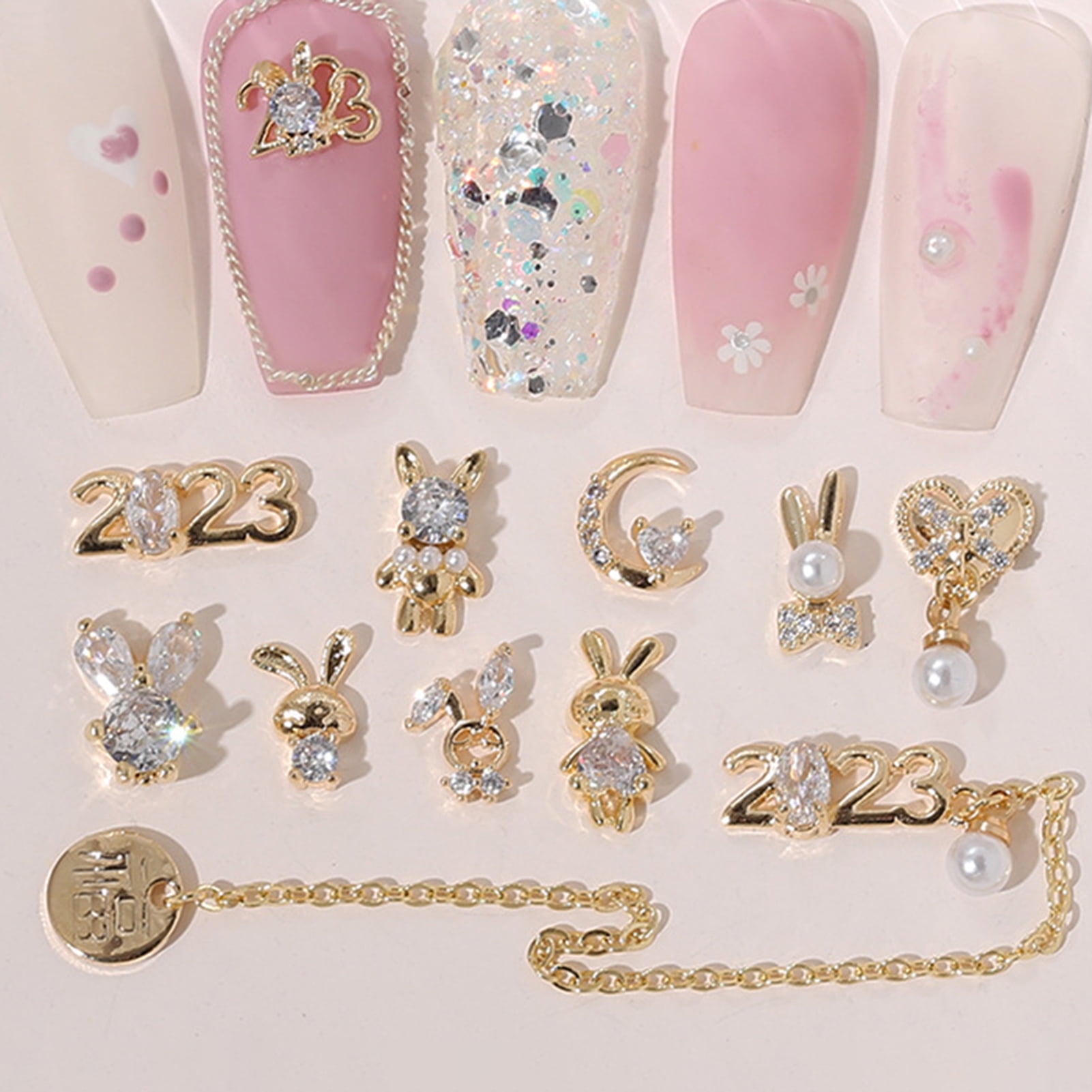 32 Pcs Heart Nail Charms Crown Charms for Nails 3D Heart Planet Nail Gems  Kawaii Love Nail Charms Crystal Clear Diamond Alloy Nail Art Jewelry Nail