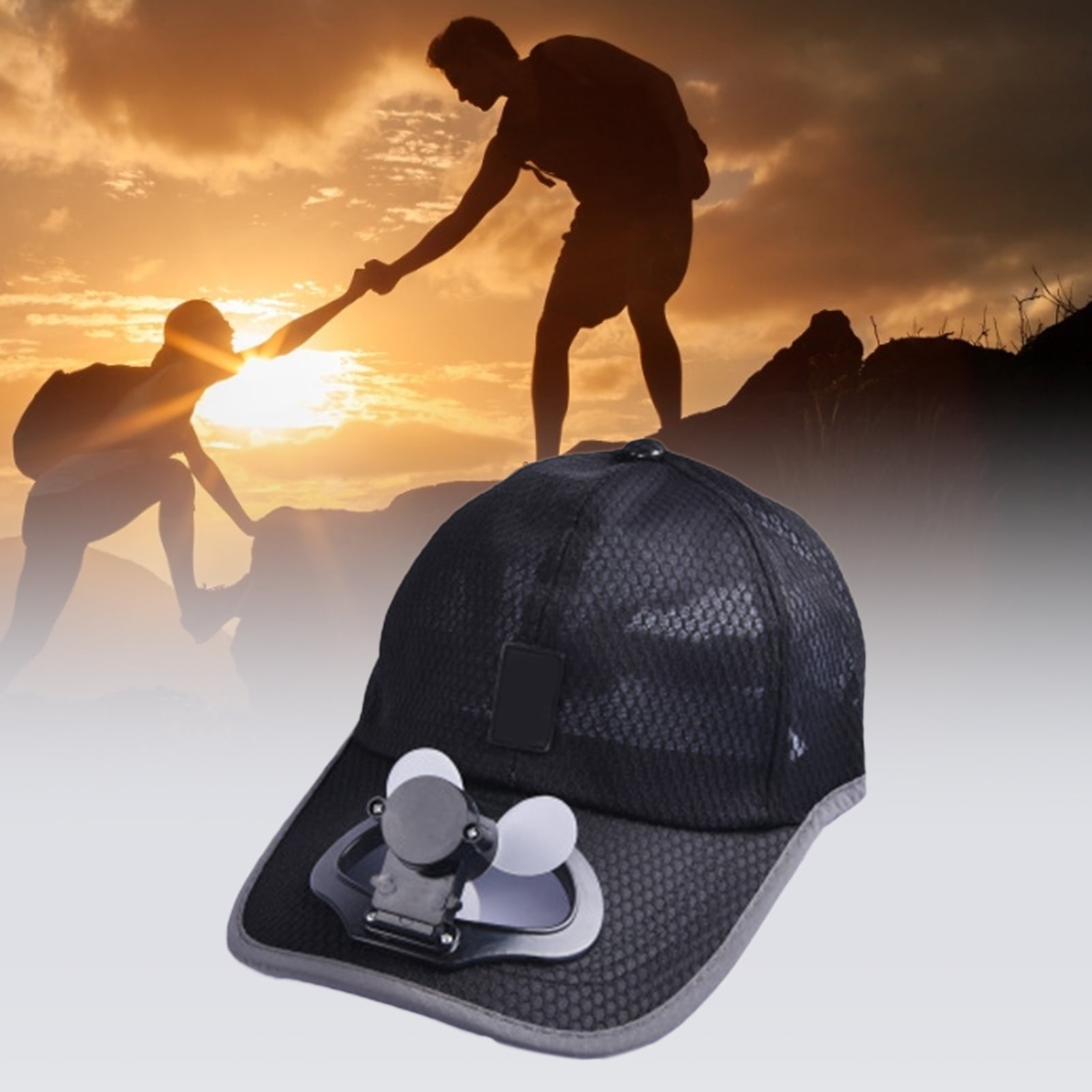 Mairbeon Baseball Cap USB Rechargeable Sunscreen Cotton Summer Mesh Sun Hat  for Outdoor 