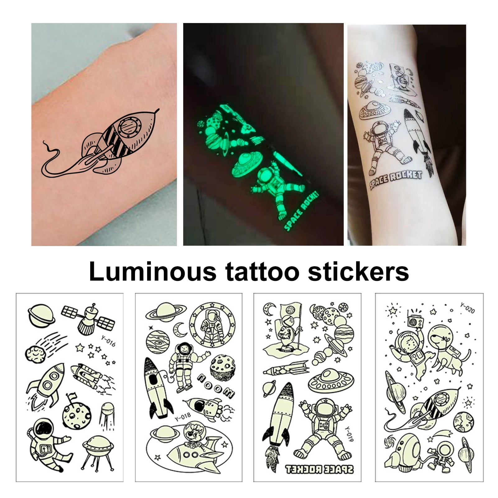 Amazon.com : VIWIEU Small Cute Luminous Animal Temporary Tattoos Glow in  the Dark Party Supplies for Kids Boys and Girls 10 Sheets, Children Sparkle  Christmas Birthday Party Gift - Unicorn, Cat, Dinosaur,