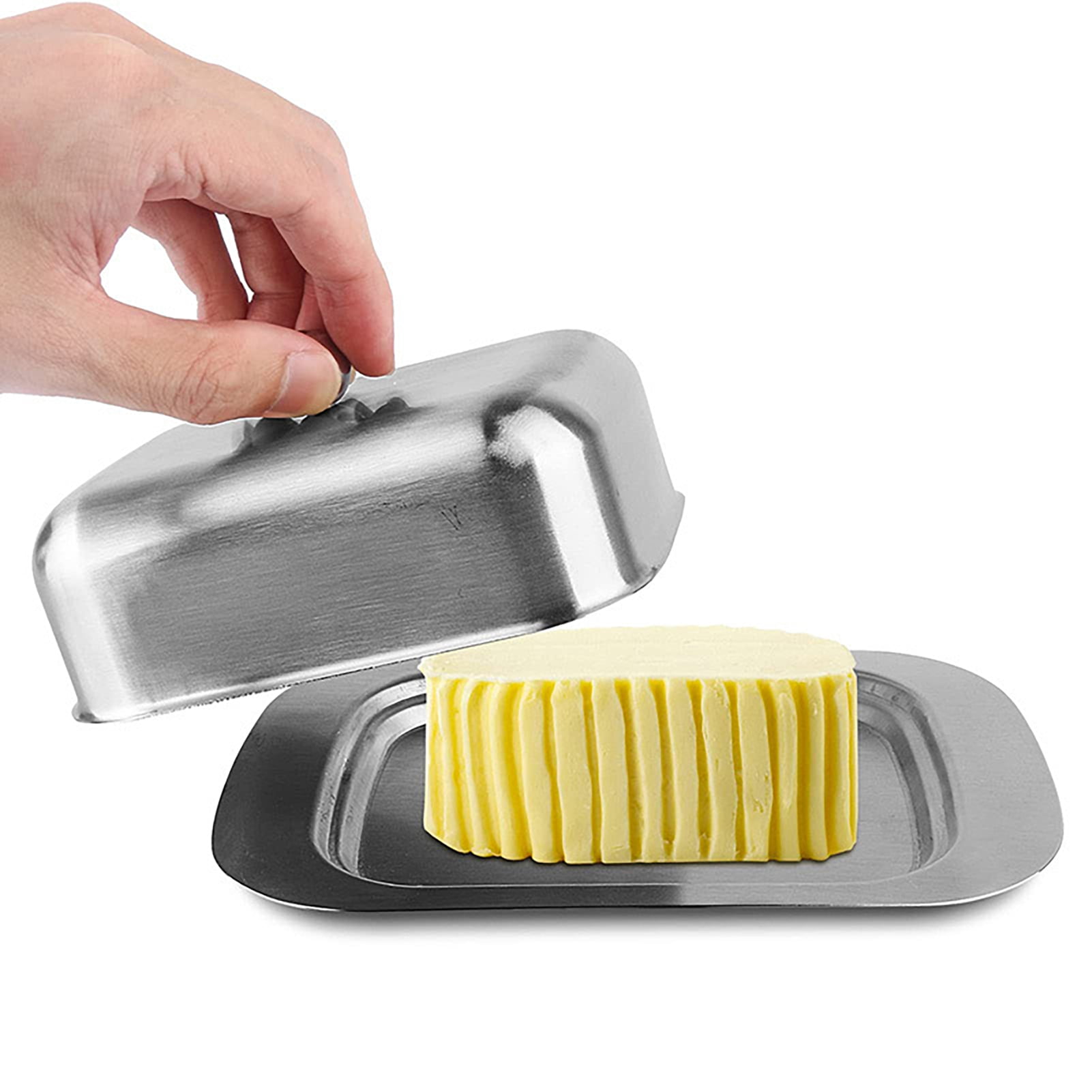 Mairbeon Butter Dish with Lid Stainless Steel Storage Box for Butter