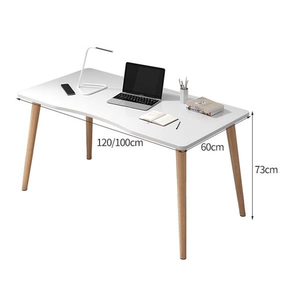 Mairbeon Computer Desk, Nordic Style Home Office Study Desk, Student Wood Writing Table, with Ergonomic Edge, Spacious Desktop