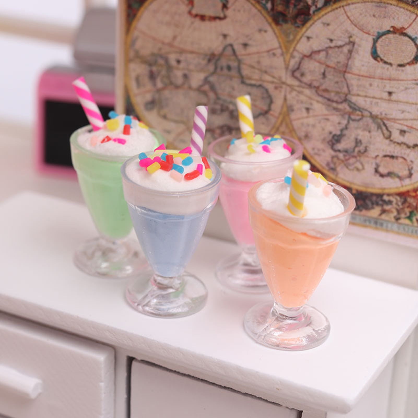 Mairbeon Dollhouse Ice Cream DIY Compact Resin Mini Ice Cream Cup for 1 12 Doll House Walmart