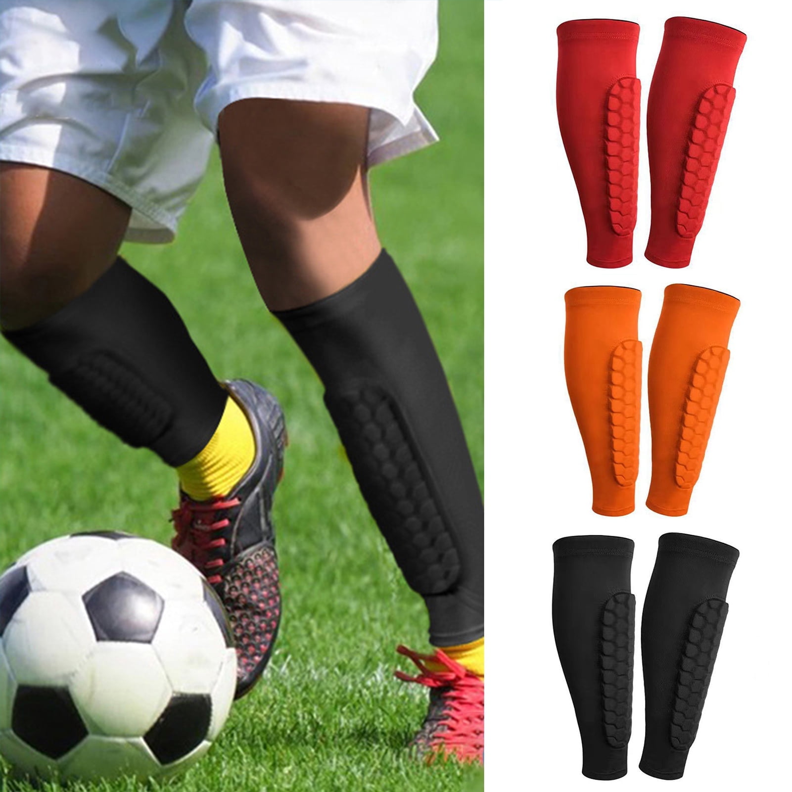 Mairbeon Honeycomb Football Shin Guard Socks For Calf Protection Elastic  Mesh,Calf Compression Sleeve Honeycomb Pads, Soccer Hiking, Rugby