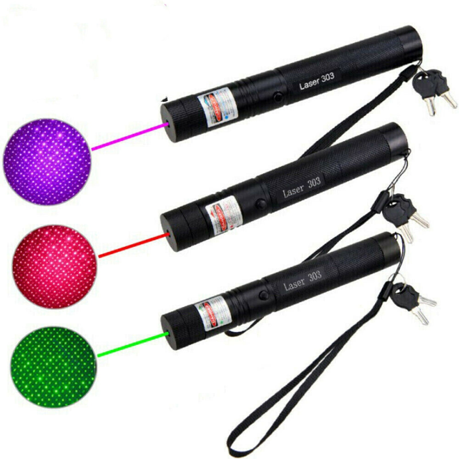 Mairbeon Laser Pointer Pen Rechargeable High Beam Red/Purple/Green